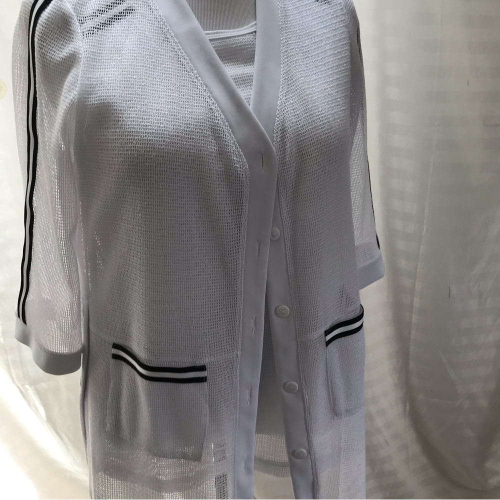 Mesh white cardigan with three quarter sleeves size M from Picadilly Fashion - Picture 2 of 6